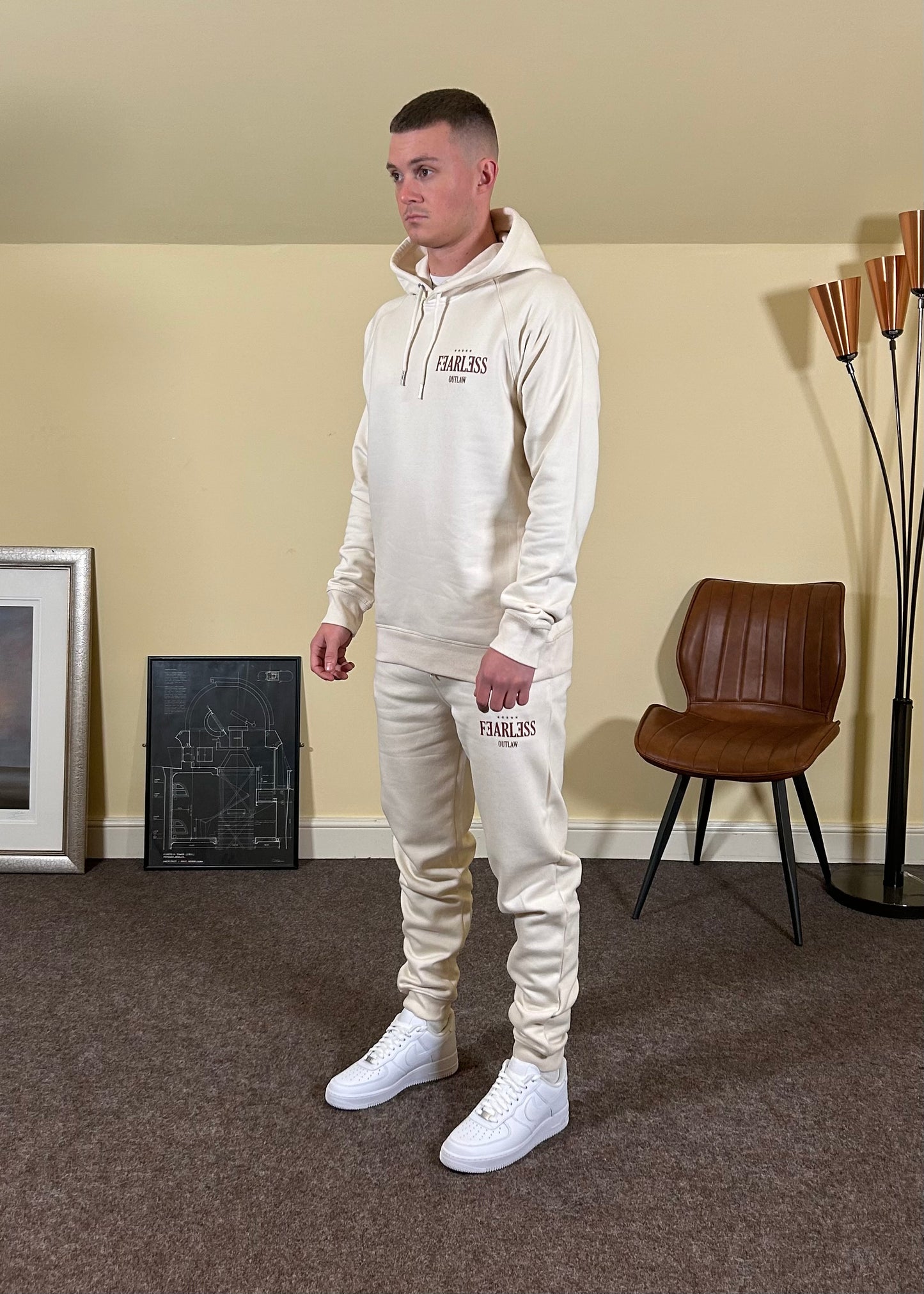 Fearless Outlaw Icon Hoodie Tracksuit - Natural Raw