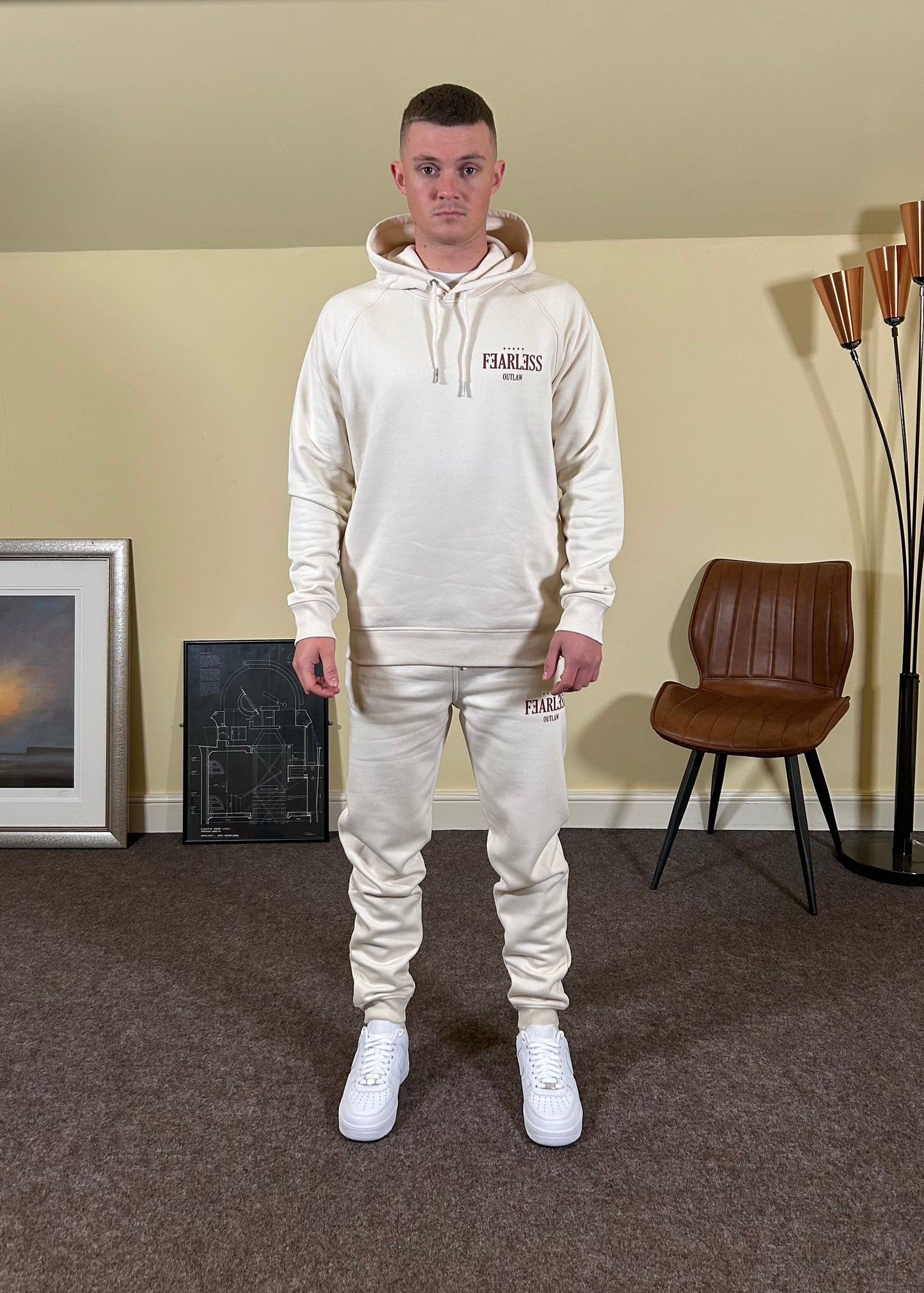 Fearless Outlaw Icon Hoodie Tracksuit - Natural Raw