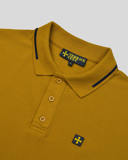 Terrace Cult Premium Pique Polo - Cumin/Black