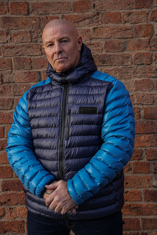 Terrace Cult Thermo Puffer Jacket - Navy Blue/Blue