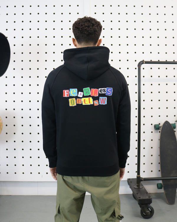 Fearless Outlaw Ransom Note Hoodie - Black