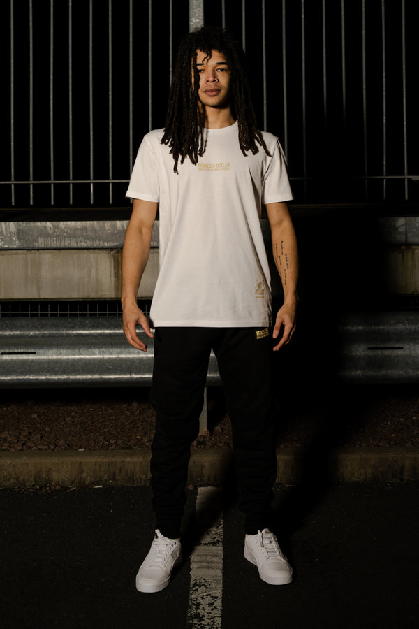Fearless Outlaw The Gold Collection : Piccolo Signature T-Shirt - White/Gold