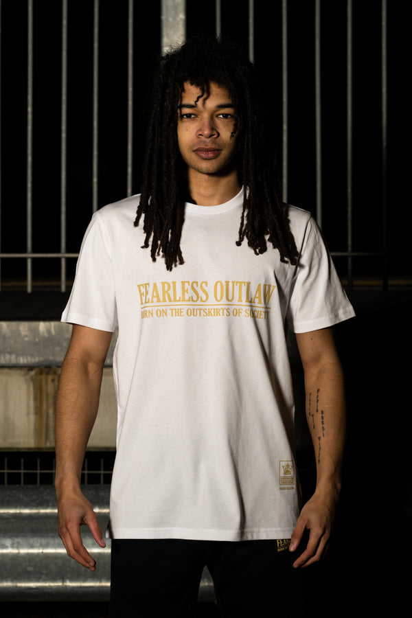 Fearless Outlaw The Gold Collection : Signature T-Shirt - White/Gold