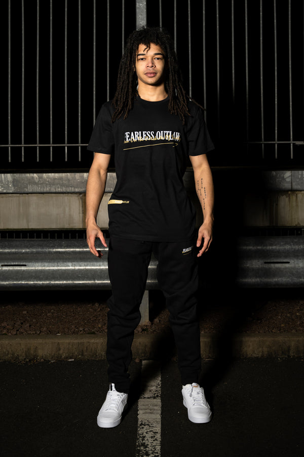Fearless Outlaw The Gold Collection : Graffiti T-Shirt - Black/Gold