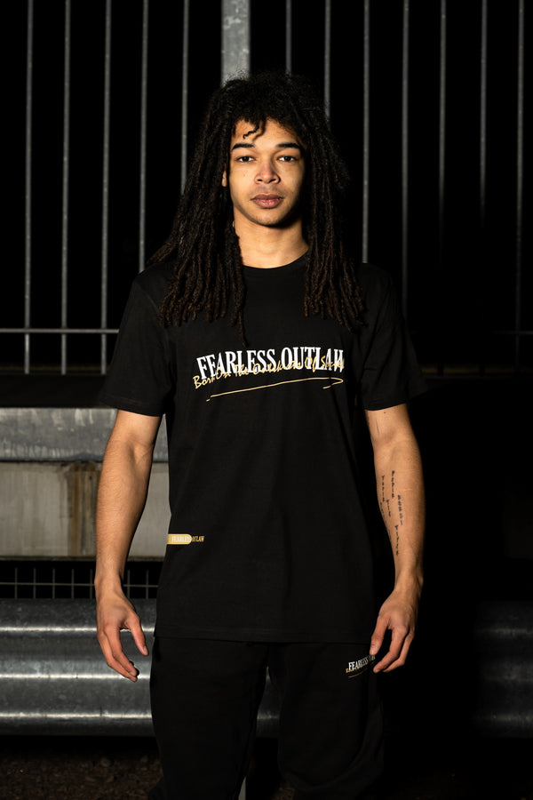 Fearless Outlaw The Gold Collection : Graffiti T-Shirt - Black/Gold