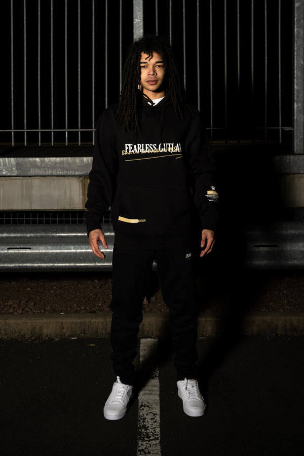 Fearless Outlaw The Gold Collection : Graffiti Hoodie - Black/Gold