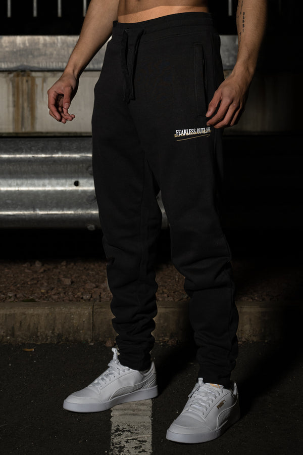 Fearless Outlaw The Gold Collection : Graffiti Sweatpants - Black/Gold
