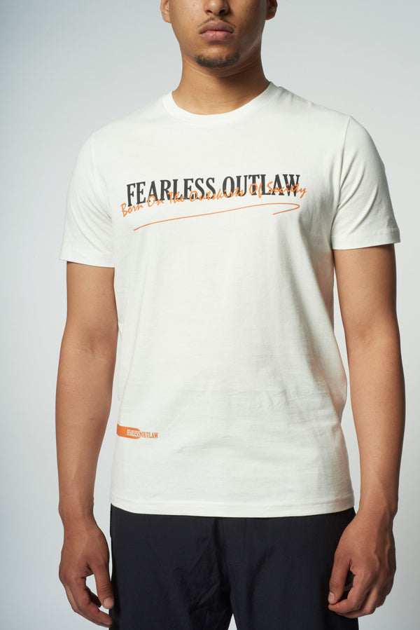 Fearless Outlaw Graffiti T-Shirt - Off-White/Orange