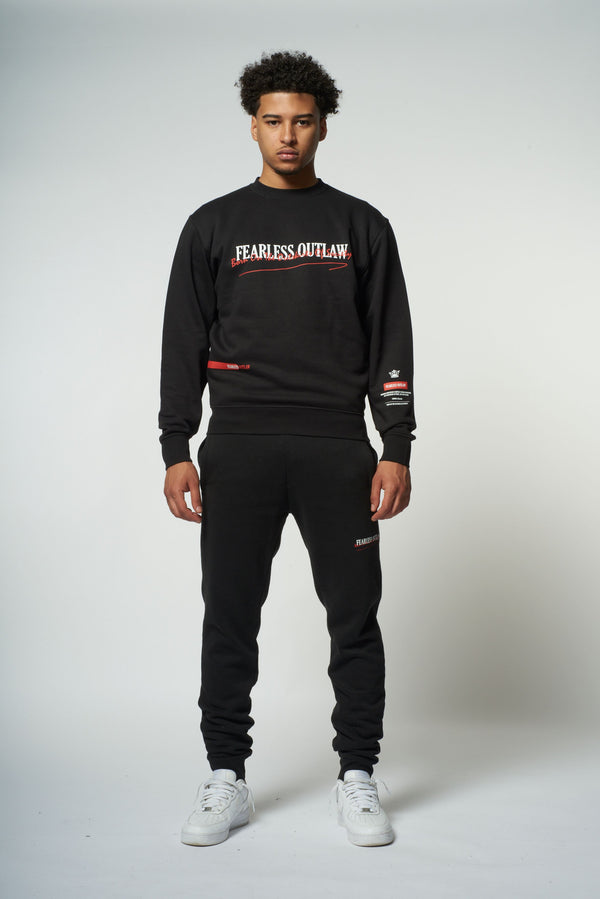 Fearless Outlaw Graffiti Sweater - Black/Red