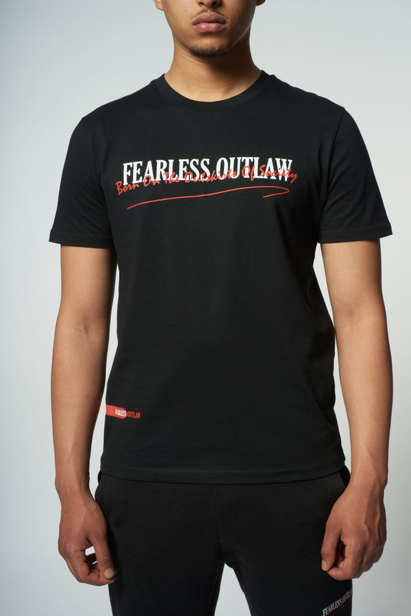 Fearless Outlaw Graffiti T-Shirt - Black/Red